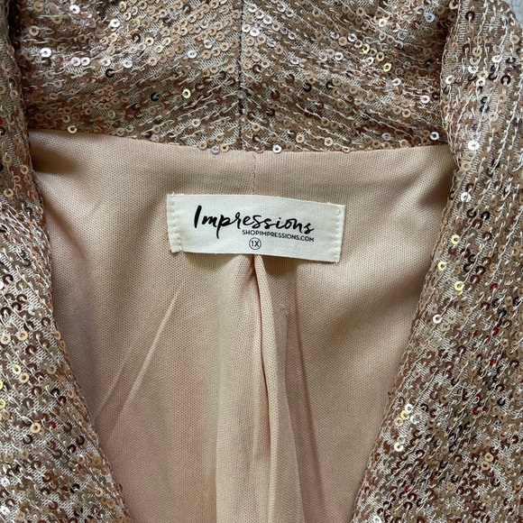 Gold Sequin Blazer Dress - Picture 2 of 2